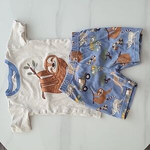 Gymboree size 6 sloth PJs